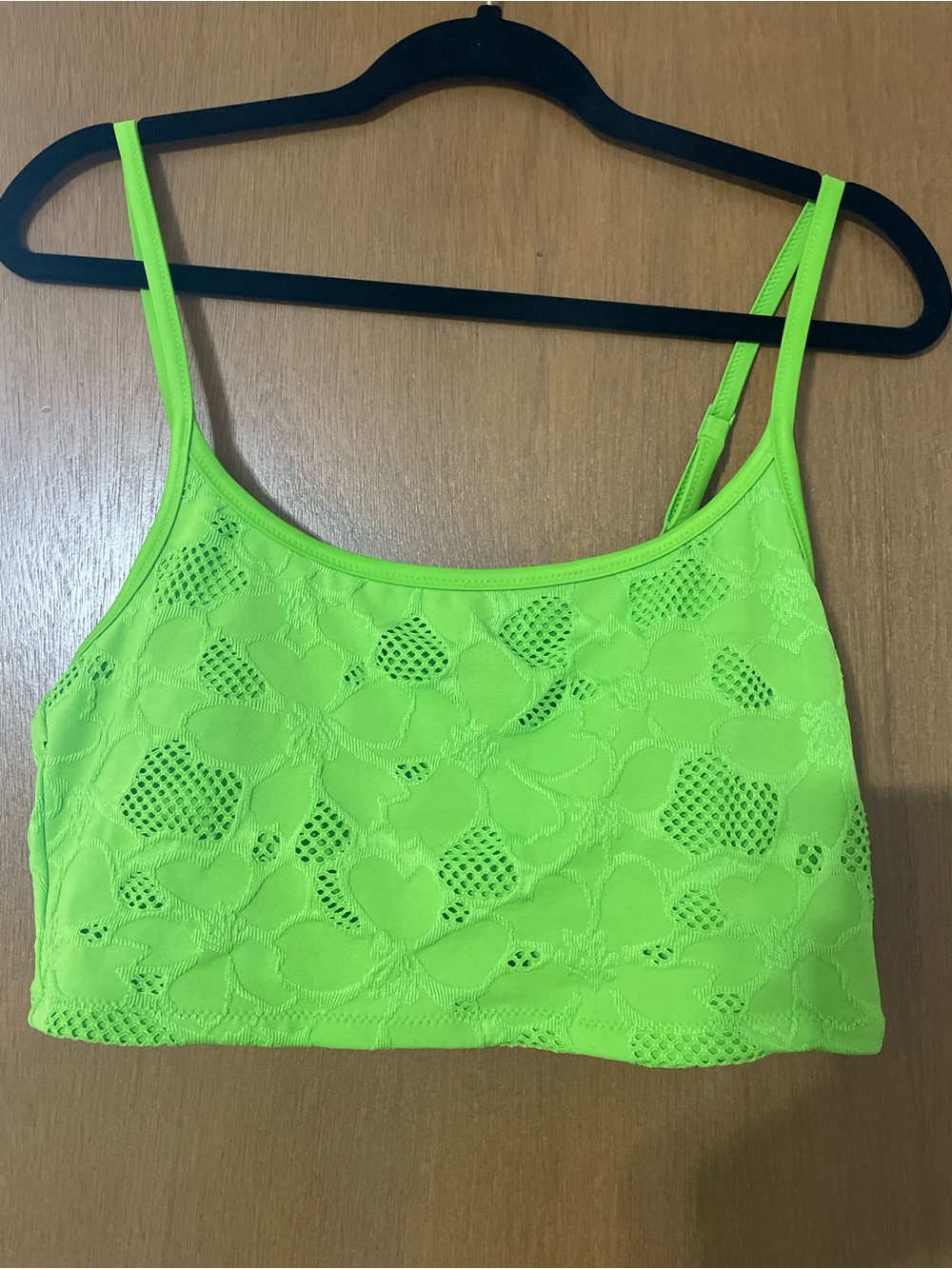 aerie Neon Lime Scoop Neck Crop Top
